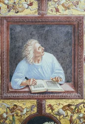 O poeta Virgílio (70-19 aC) detalhe do ciclo do último julgamento na capela de San Brixio, 1499-1504